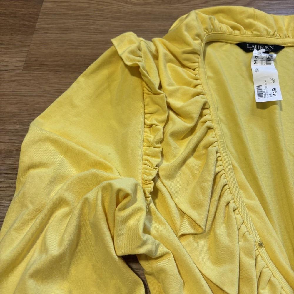 Lauren Ralph Lauren Yellow Ruffle Wrap Blouse - Picture 3 of 13